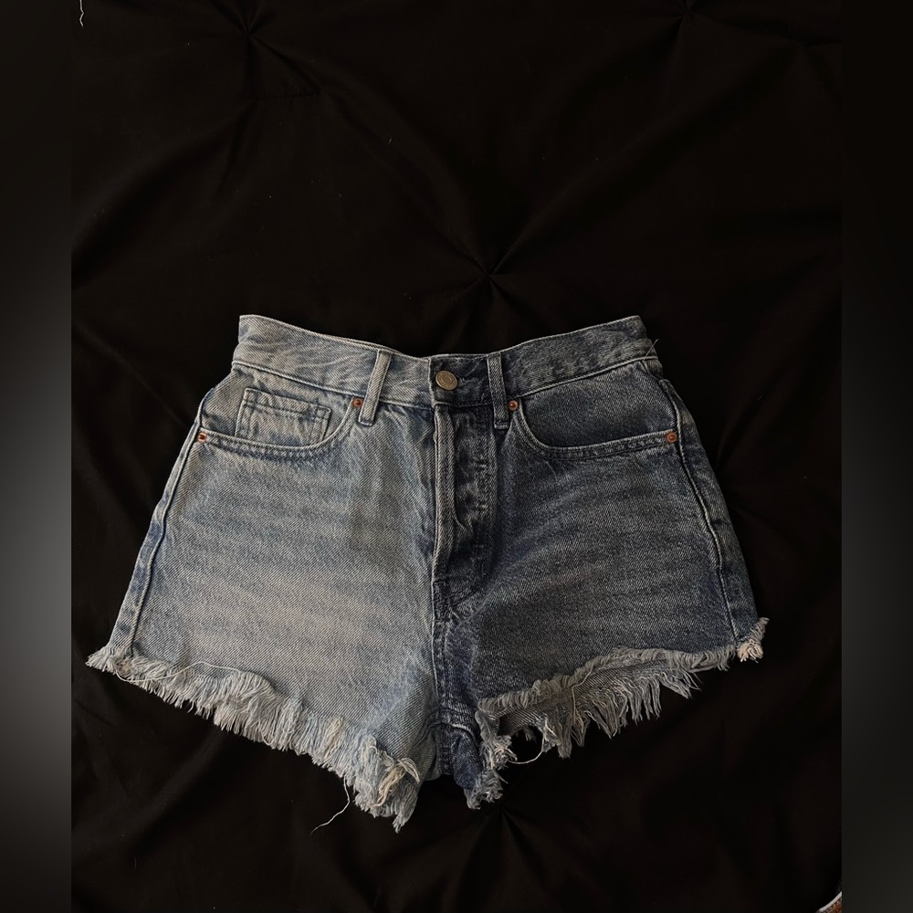 Pacsun half and half denim shorts light and dark wash